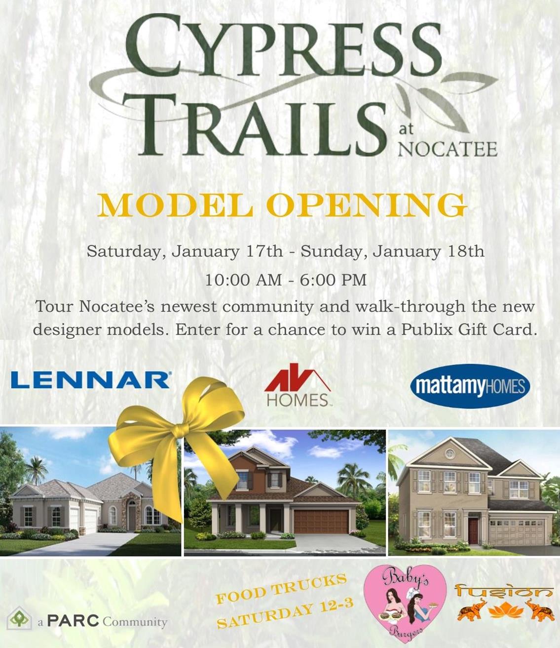 TwoDay Cypress Trails at Nocatee Model GrandOpening features food