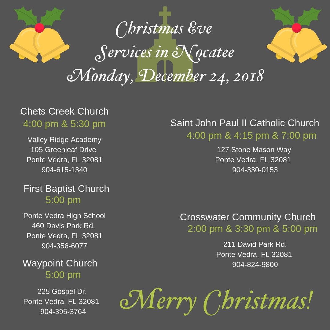 Christmas Eve Services in Nocatee 2018