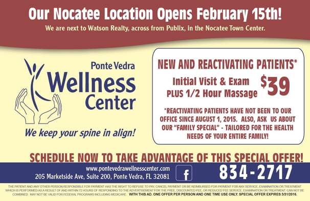 New Ponte Vedra Wellness Center Nocatee Promomtion