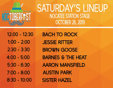 Noctoberfest 2019 Saturday Line Up